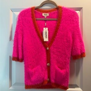 NWT L'AGENCE Hot Pink V-Neck Sweater